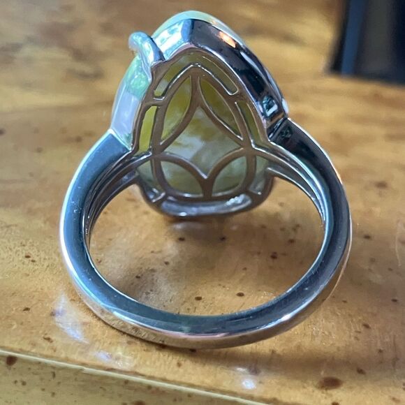 Natural Connemara Marble Sterling Silver Claddagh Ring Size 7 - Picture 5 of 9